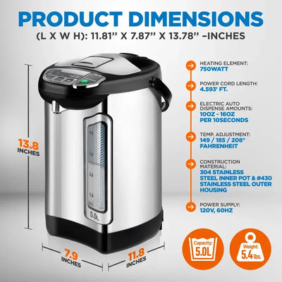 Nutrichef Countertop Bottleless Electric Water Dispenser | Fridge.com