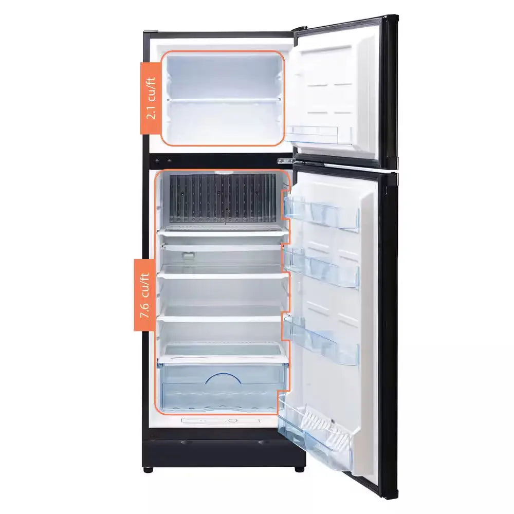 Off-Grid 23.5 In. 9.7 Cu. Ft. Propane Top Freezer Refrigerator in Black | Fridge.com