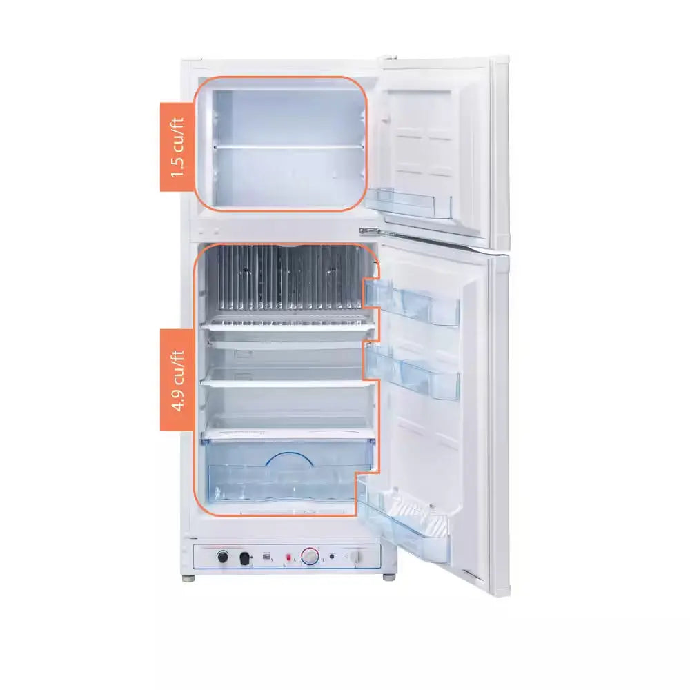 Off-Grid 23.8 In. 6 Cu. Ft. Propane Top Freezer Refrigerator in White | Fridge.com