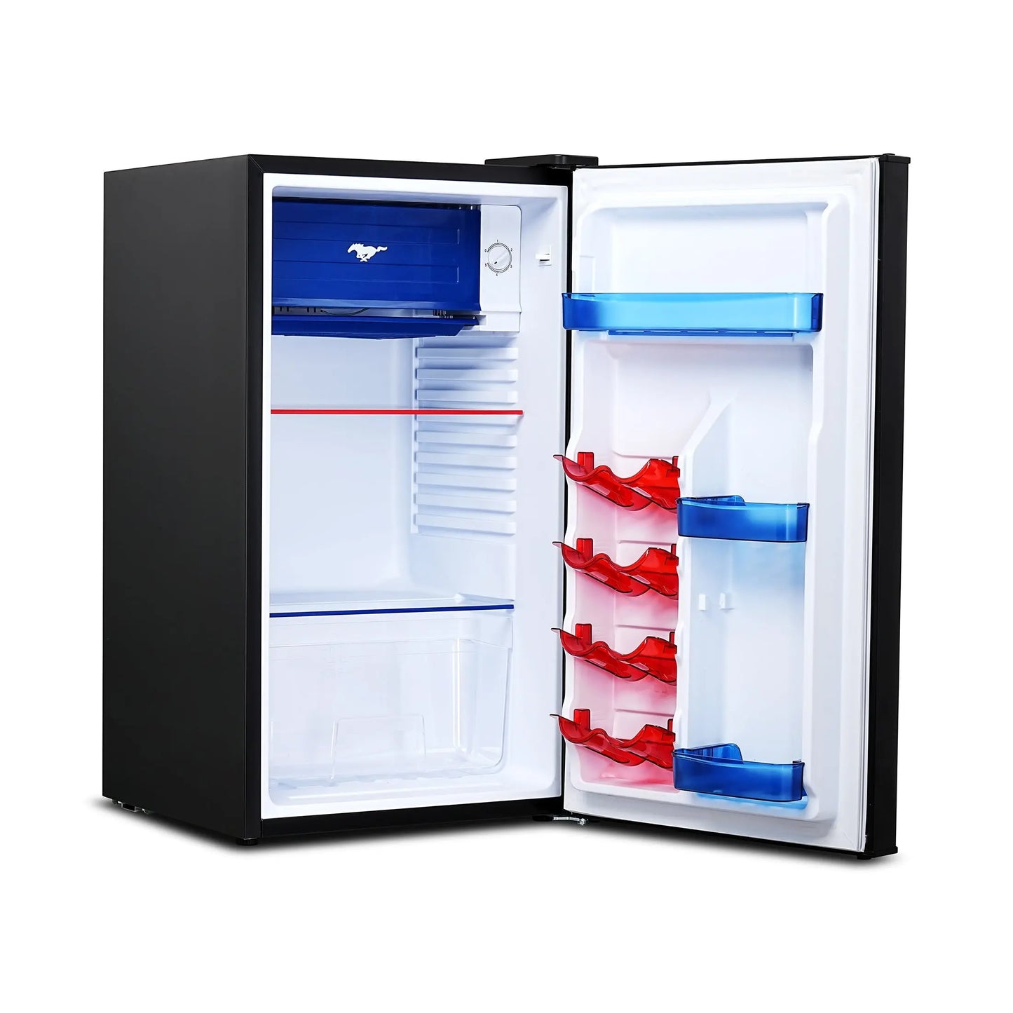 Official Licensed Ford Black Mustang Compact Refrigerator 3.2 Cu. Ft. 91 Litre | Fridge.com