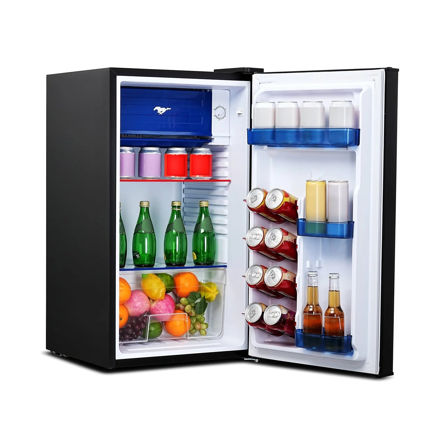 Official Licensed Ford Black Mustang Compact Refrigerator 3.2 Cu. Ft. 91 Litre | Fridge.com