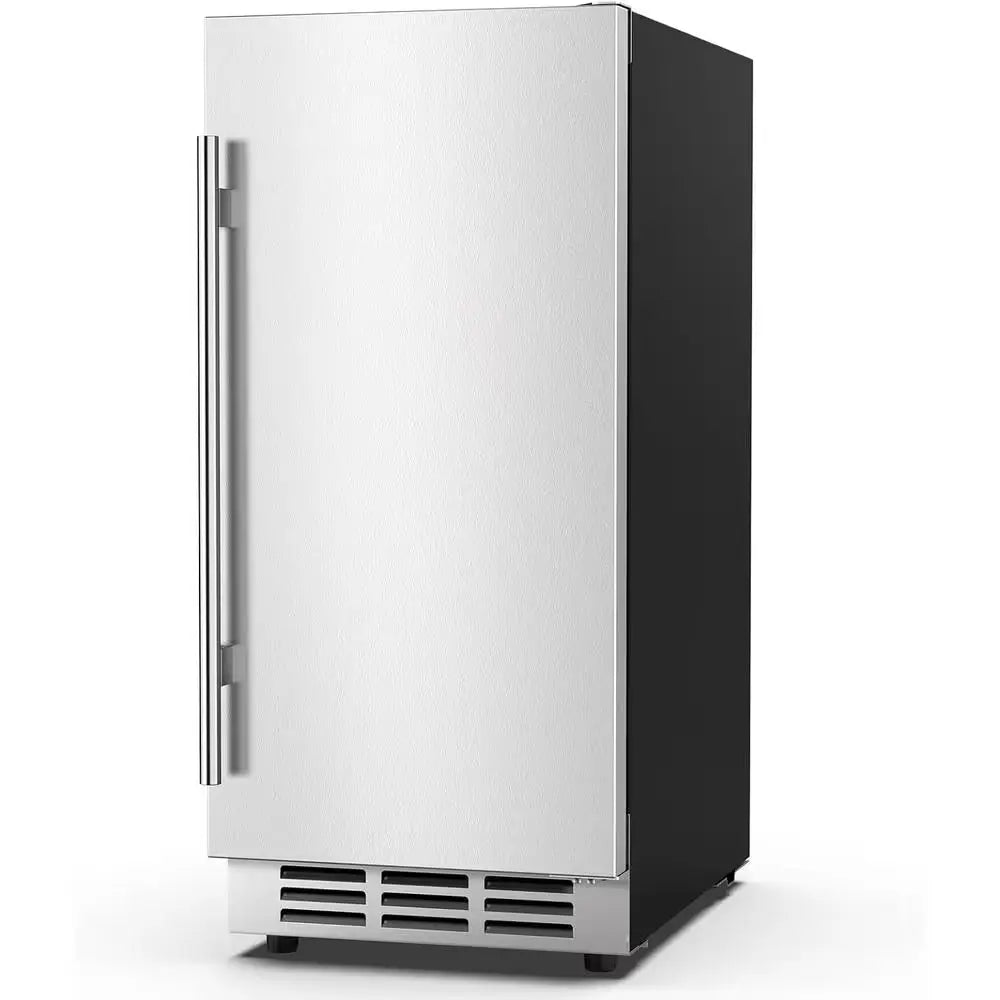 15 In. 3.53 Cu. Ft. Built-In Outdoor Refrigerator in Silver Indoor/Outdoor Beverage Refrigerator for 80-Cans | Fridge.com