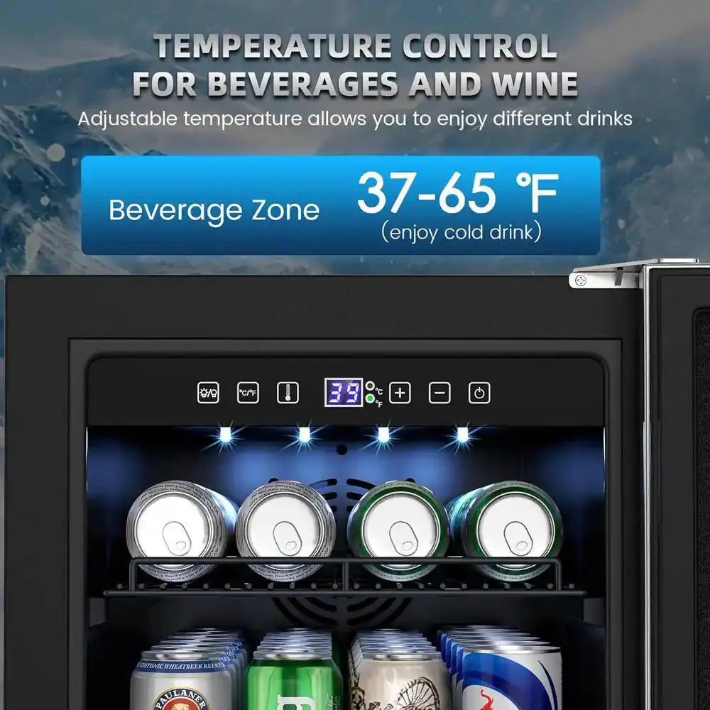 15 In. 3.53 Cu. Ft. Built-In Outdoor Refrigerator in Silver Indoor/Outdoor Beverage Refrigerator for 80-Cans | Fridge.com