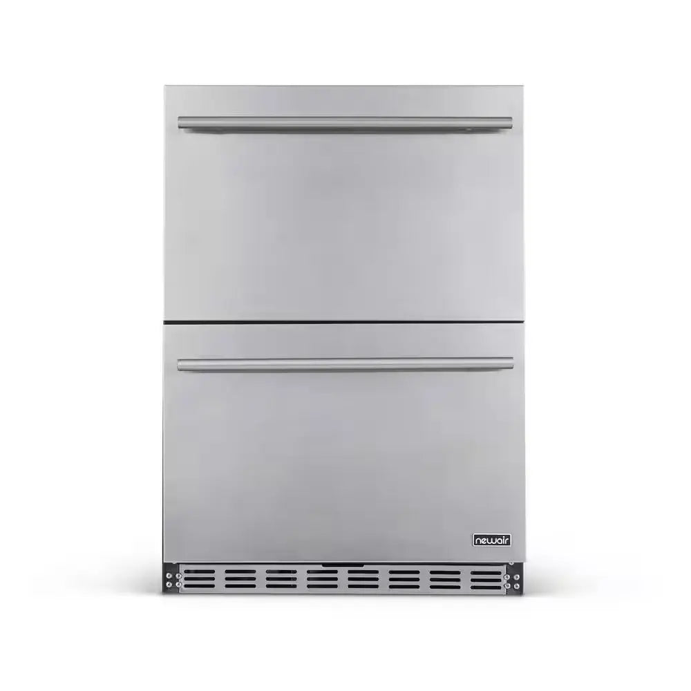 24 In. 20-Bottle and 80-Can Built-In Dual Drawer Indoor/Outdoor Wine and Beverage Fridge in Weatherproof Stainless Steel | Fridge.com