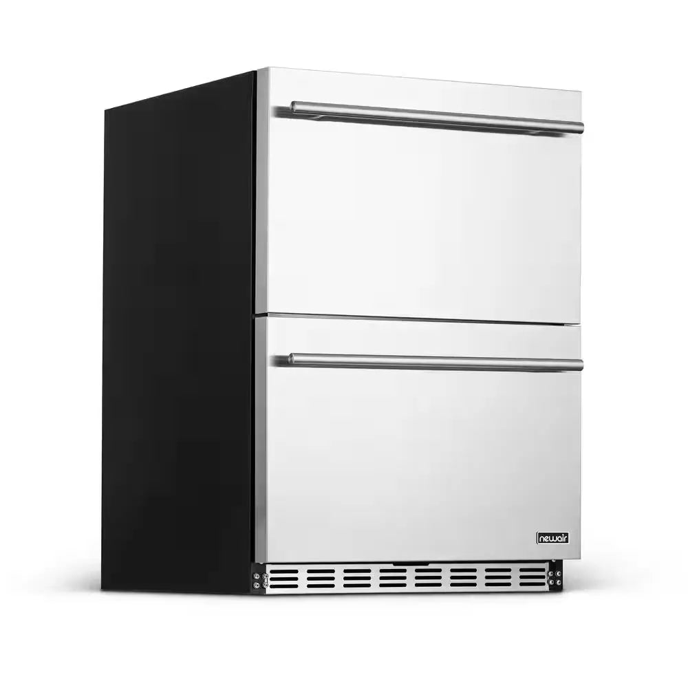 24 In. 20-Bottle and 80-Can Built-In Dual Drawer Indoor/Outdoor Wine and Beverage Fridge in Weatherproof Stainless Steel | Fridge.com