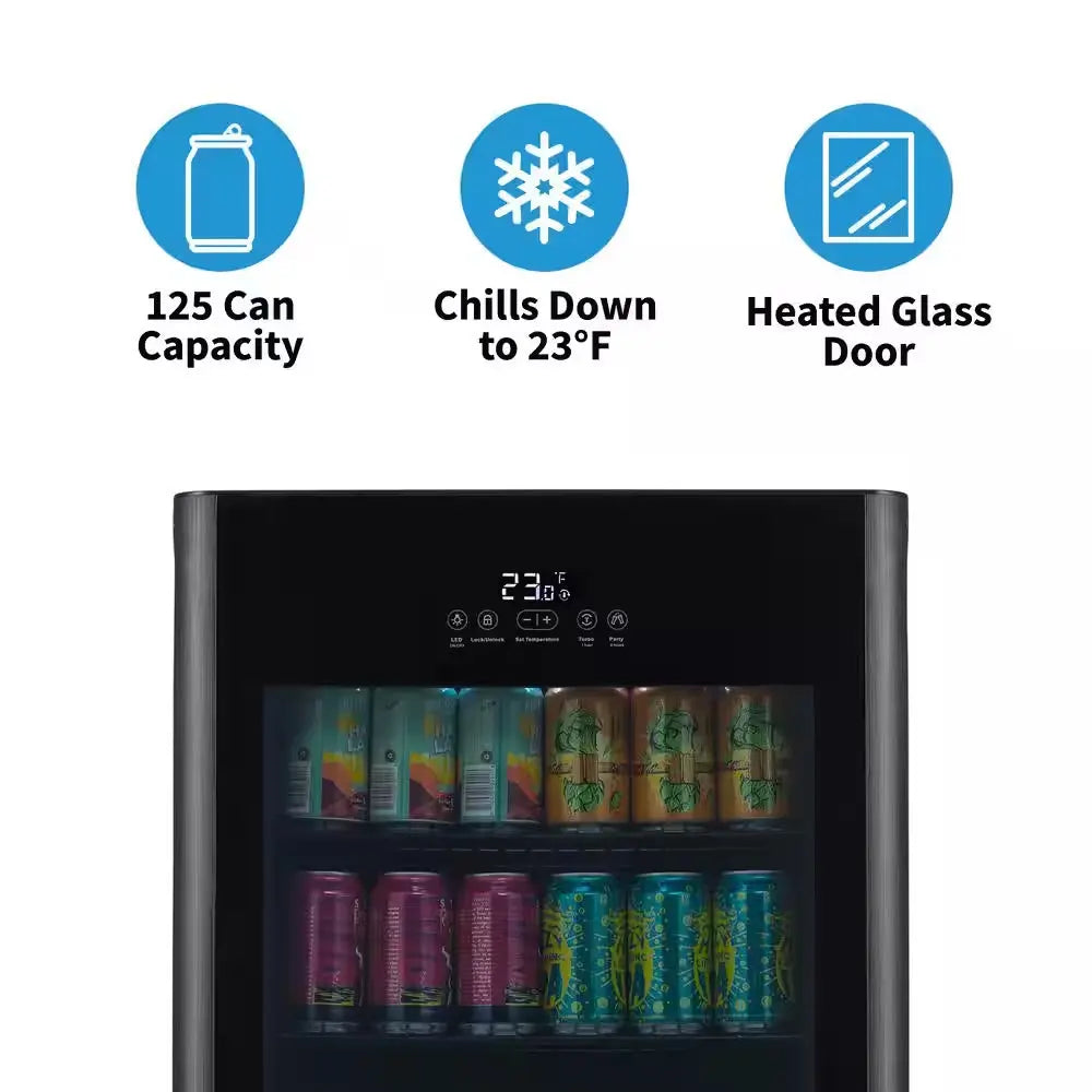 Beverage Froster 22 In. 125 (12 Oz.) Can Freestanding Cooler Beverage Fridge Chills down to 23° W/ Party and Turbo Mode | Fridge.com