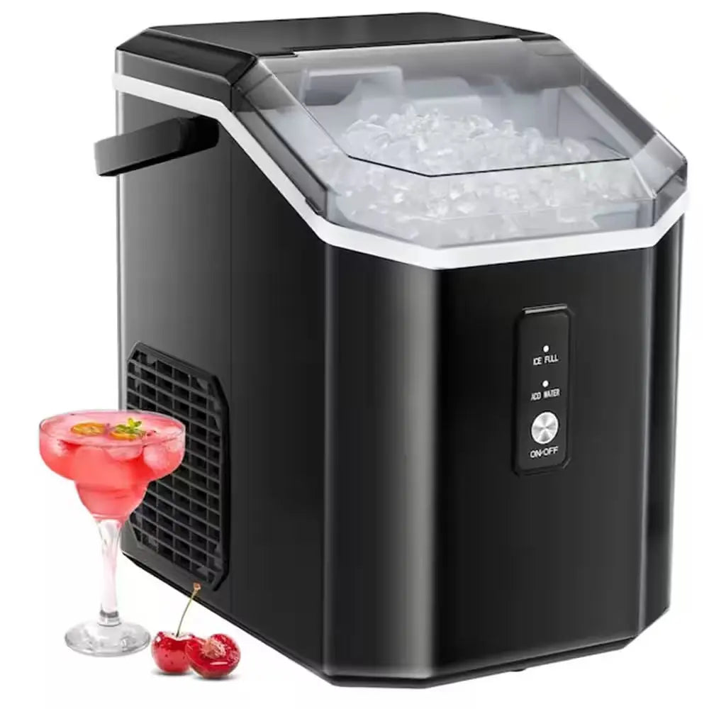 8.66 In. 33 Lbs. Portable Countertop Nugget/Pebble Ice Maker in Black | Fridge.com