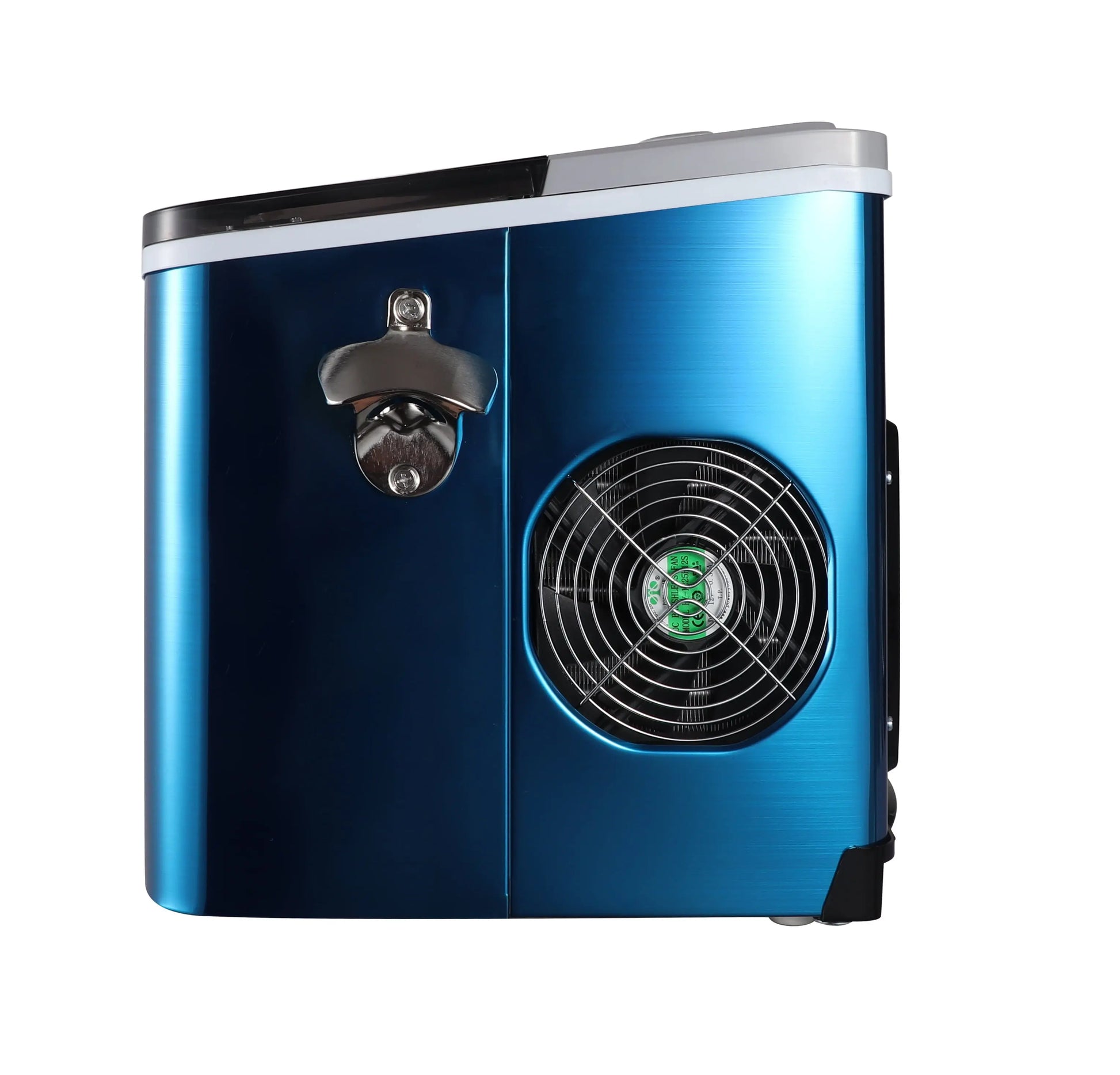 Pepsi 26 Lbs. Stainless Steel Ice Maker, Built in Bottle Opener - Blue | Fridge.com