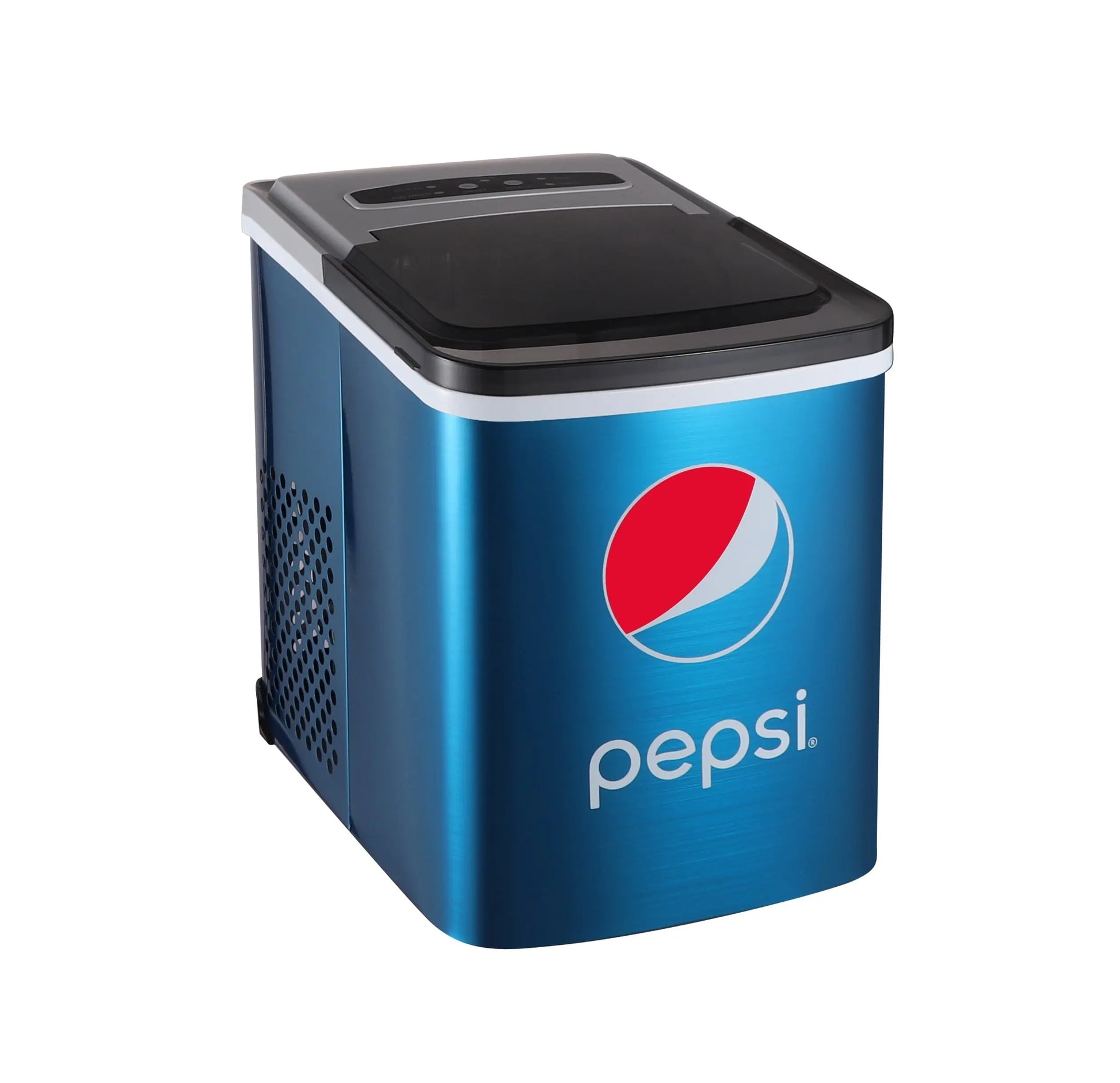 Pepsi 26 Lbs. Stainless Steel Ice Maker, Built in Bottle Opener - Blue | Fridge.com