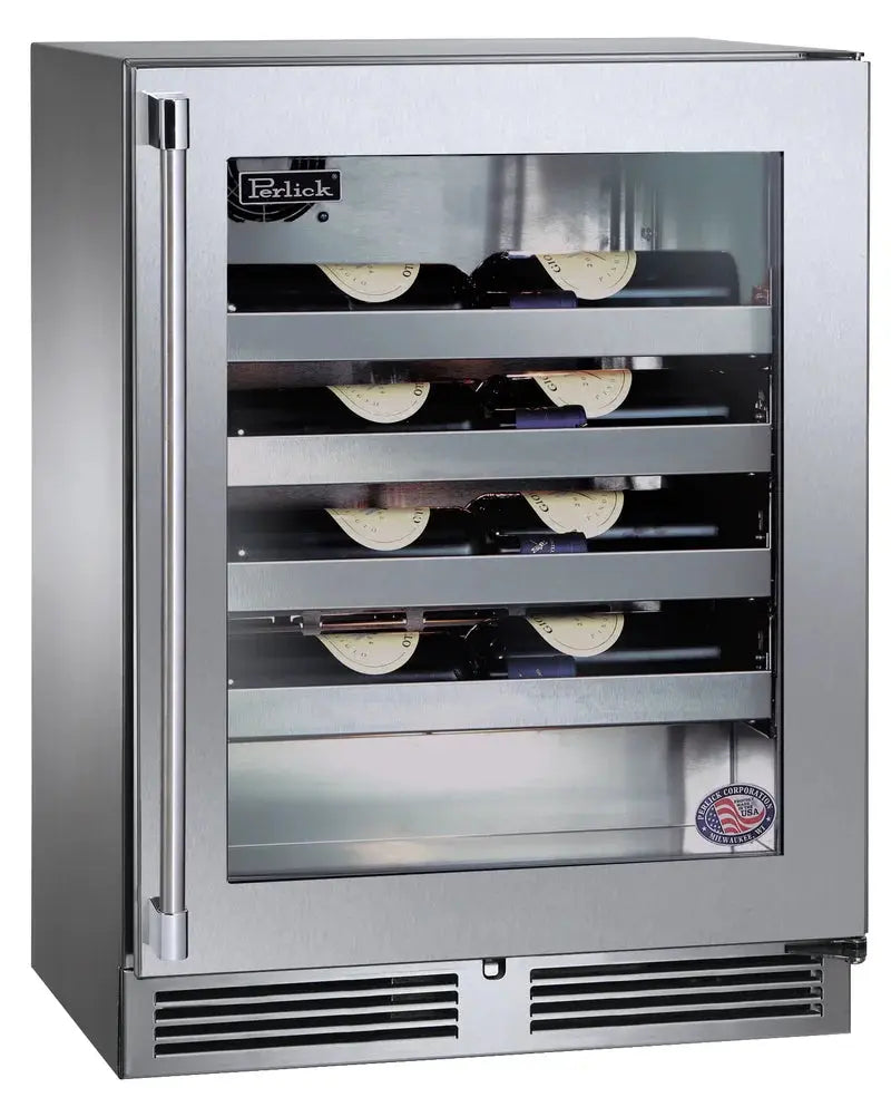 Perlick 23.875'' 20 Bottle Single Zone Built-In Wine Refrigerator | Fridge.com