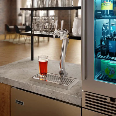 Perlick C-Series 5.2 Cubic Feet Stainless Steel Outdoor Dual Tap Freestanding Kegerator with Door Lock and Adjustable Temperature | Fridge.com