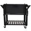 Permasteel 80-Qt Antique Outdoor Steel Patio Cooler on Wheels, Rolling Cooler Cart, Wooden Teak Style, Black | Fridge.com