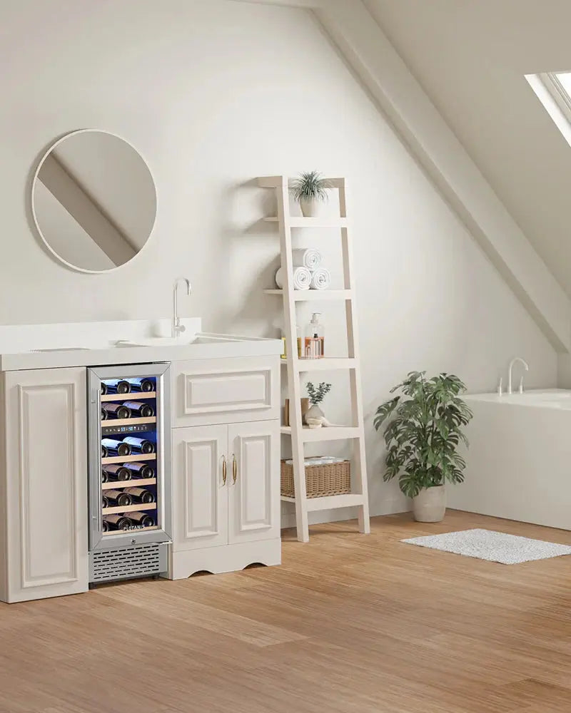 Plotanis 15'' 28 Bottle Dual Zone Wine Refrigerator | Fridge.com