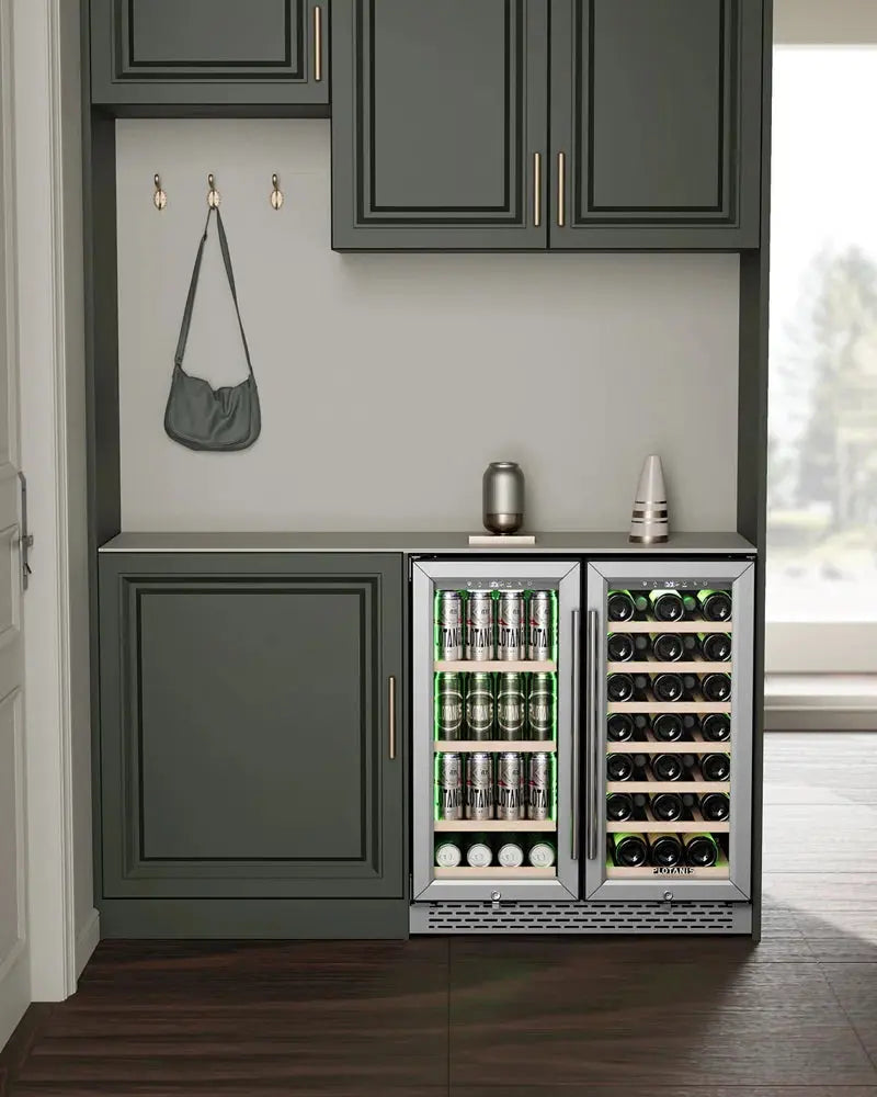 Plotanis 30'' 33 Bottle and 80 Can Dual Zone Wine & Beverage Refrigerator | Fridge.com