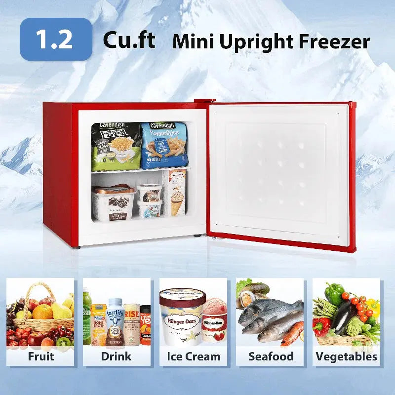 Portable 1.2 Cubic Feet Frost-Free Upright Freezer with Adjustable Temperature Controls | Fridge.com