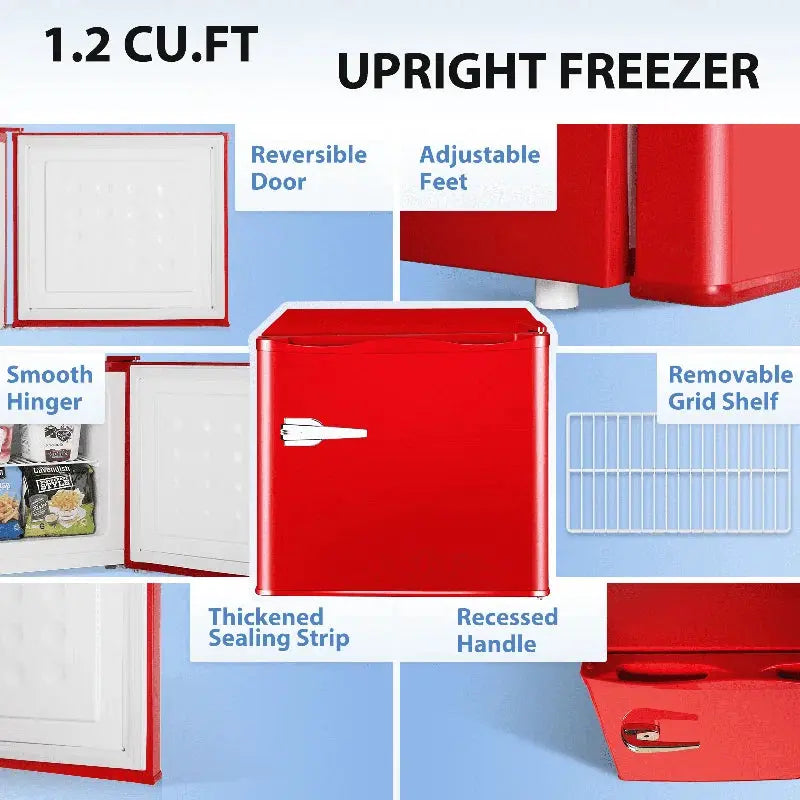 Portable 1.2 Cubic Feet Frost-Free Upright Freezer with Adjustable Temperature Controls | Fridge.com