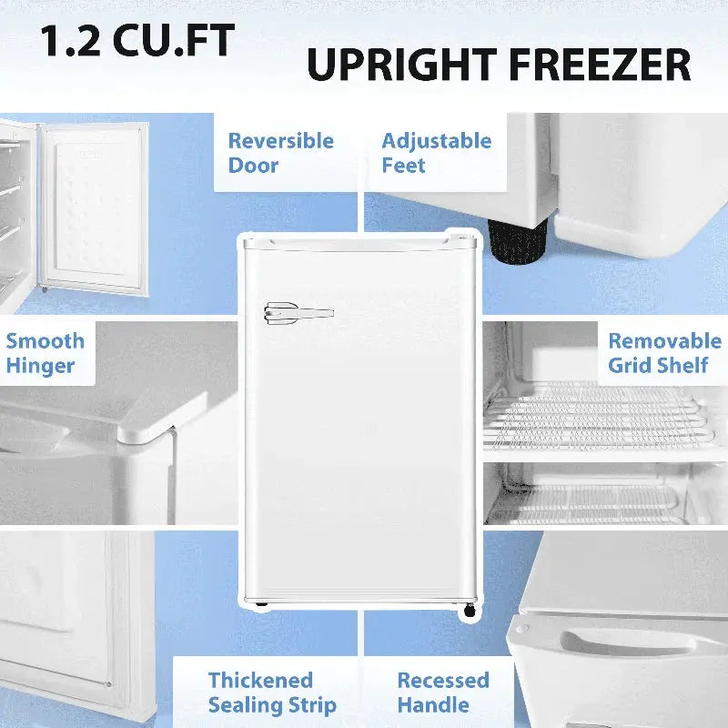 Portable 2.3 Cubic Feet Frost-Free Upright Freezer with Adjustable Temperature Controls | Fridge.com