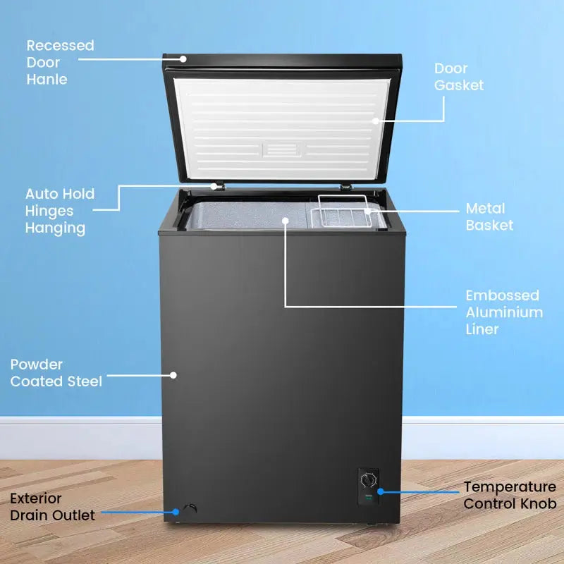 Portable 3.4 Cubic Feet Garage Ready Chest Freezer with Adjustable Temperature Controls | Fridge.com