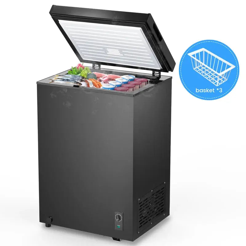 Portable 3.4 Cubic Feet Garage Ready Chest Freezer with Adjustable Temperature Controls | Fridge.com