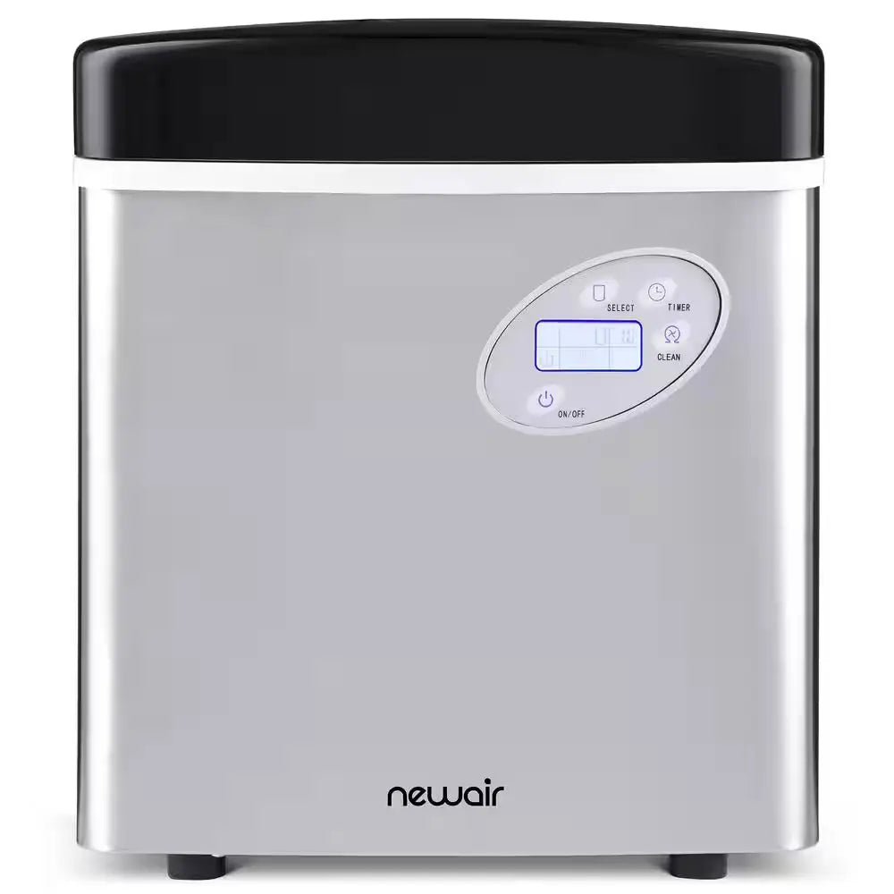 Portable 50 Lb. of Ice a Day Countertop Ice Maker BPA Free Parts with 3 Ice Sizes and Easy to Clean - Stainless Steel | Fridge.com