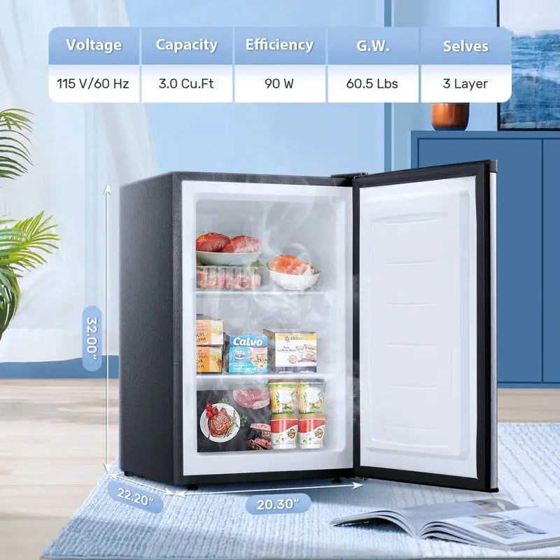 Portable Upright Freezer with Adjustable Temperature Controls, for Home Kitchen Office Apartment | Fridge.com