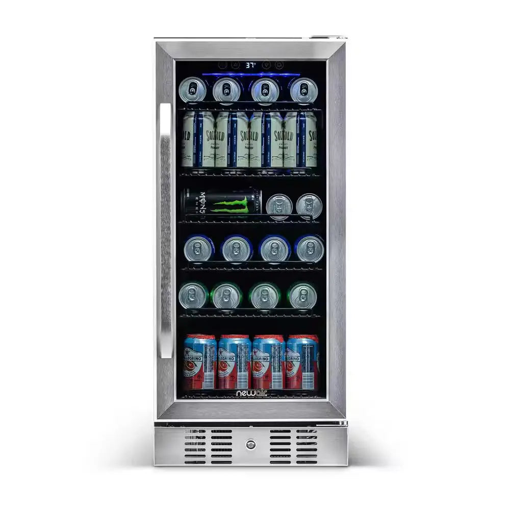 15 In. 96 (12 Oz.) Can Built-In Beverage Cooler Fridge W/ Precision Temp Controls, Adjustable Shelves, Stainless Steel | Fridge.com