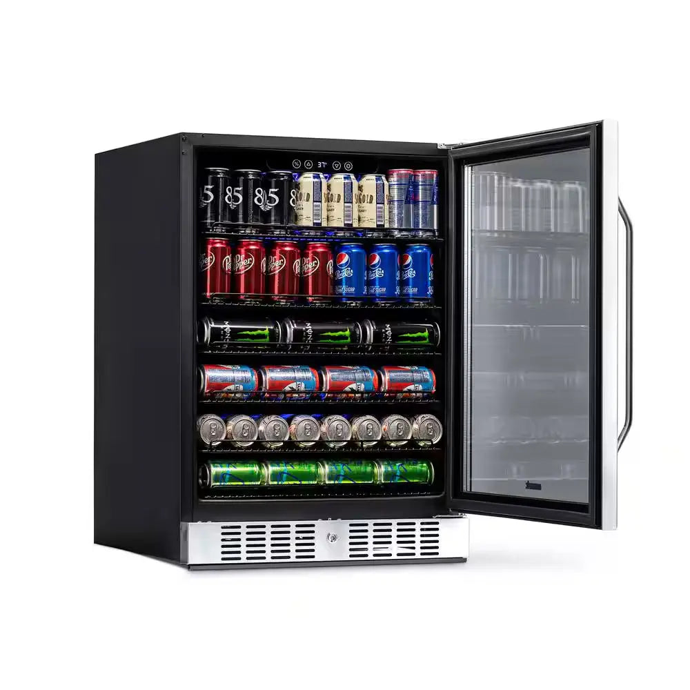 24 In. 177 (12 Oz) Can Built-In Beverage Cooler Fridge W/ Precision Temp. Controls, Adjustable Shelves - Stainless Steel | Fridge.com