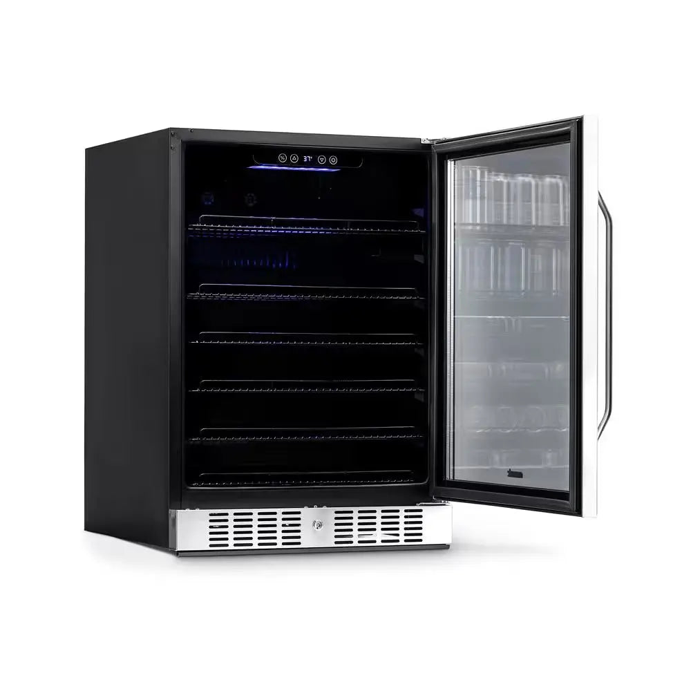 24 In. 177 (12 Oz) Can Built-In Beverage Cooler Fridge W/ Precision Temp. Controls, Adjustable Shelves - Stainless Steel | Fridge.com