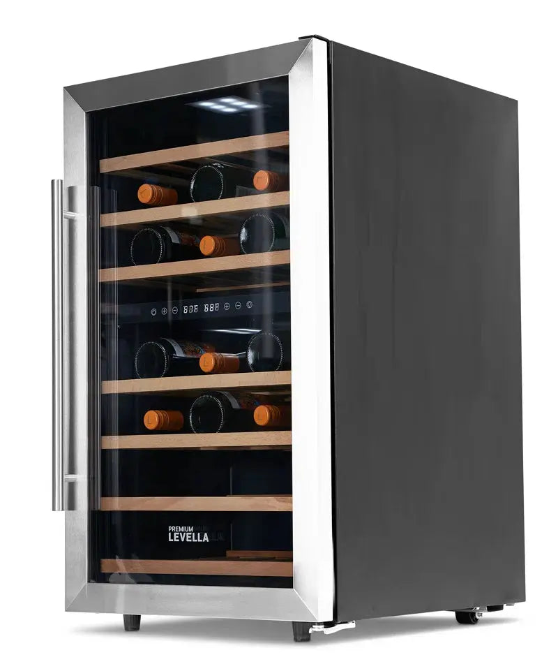 Premium Levella 18.9'' 43 Bottle Dual Zone Freestanding Wine Refrigerator | Fridge.com