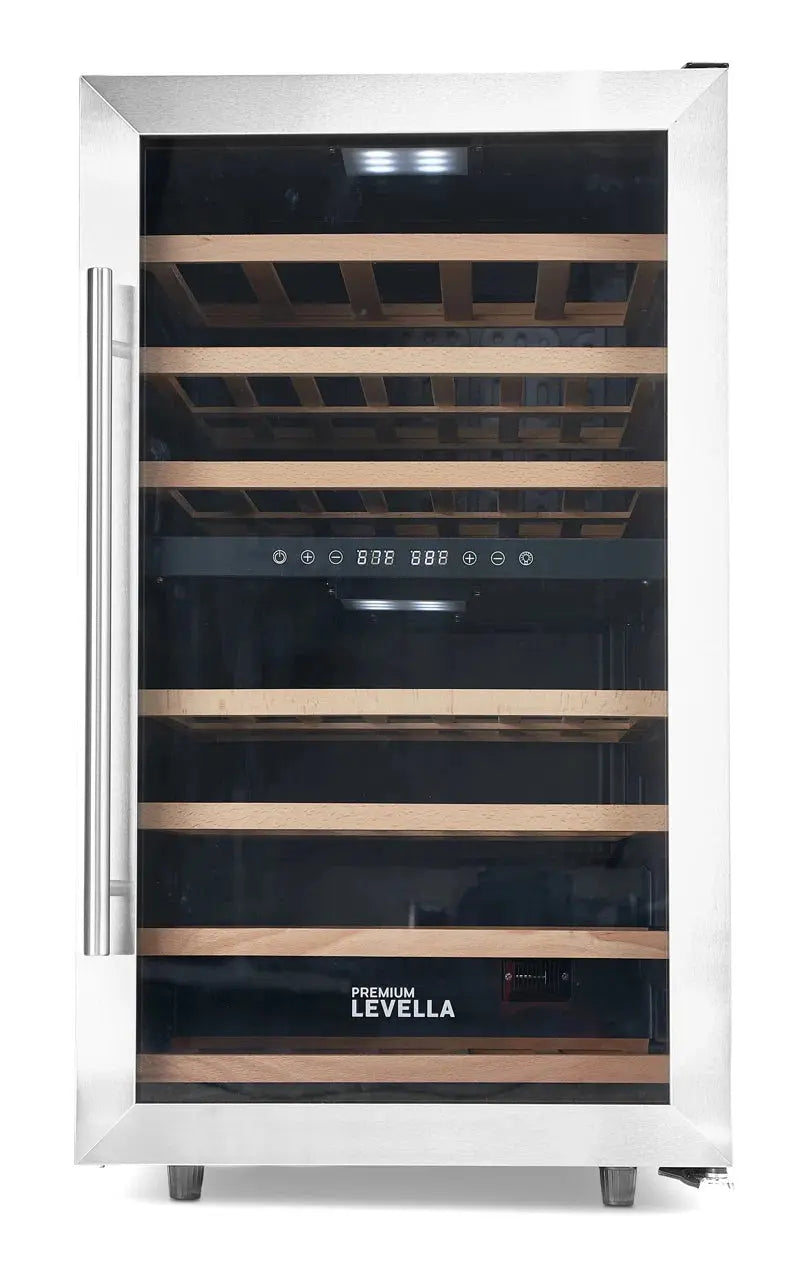 Premium Levella 18.9'' 43 Bottle Dual Zone Freestanding Wine Refrigerator | Fridge.com