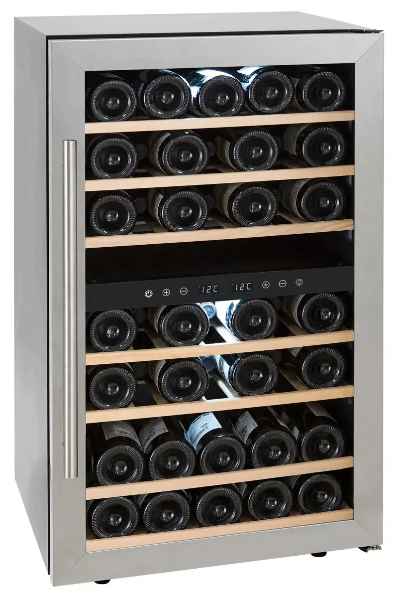 Premium Levella 18.9'' 43 Bottle Dual Zone Freestanding Wine Refrigerator | Fridge.com