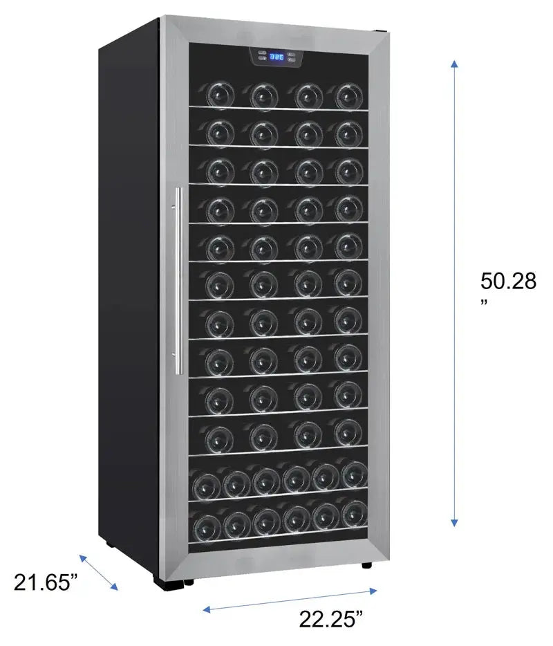 Premium Levella 21.65'' 94 Bottle Single Zone Freestanding Wine Refrigerator | Fridge.com