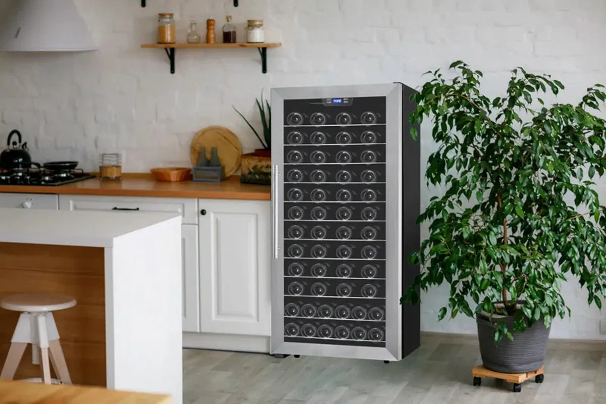 Premium Levella 21.65'' 94 Bottle Single Zone Freestanding Wine Refrigerator | Fridge.com