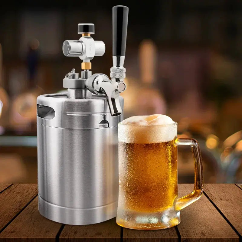 Prep & Savour 0.07 Cubic Feet Silver Outdoor Single Tap Mini Keg Conversion Kit with Adjustable Temperature | Fridge.com