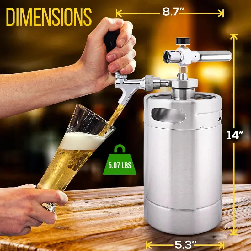 Prep & Savour 0.07 Cubic Feet Silver Outdoor Single Tap Mini Keg Conversion Kit with Adjustable Temperature | Fridge.com