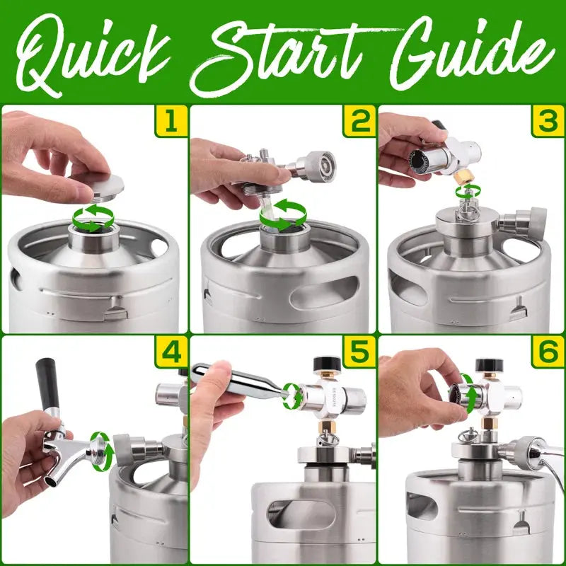 Prep & Savour 0.07 Cubic Feet Silver Outdoor Single Tap Mini Keg Conversion Kit with Adjustable Temperature | Fridge.com