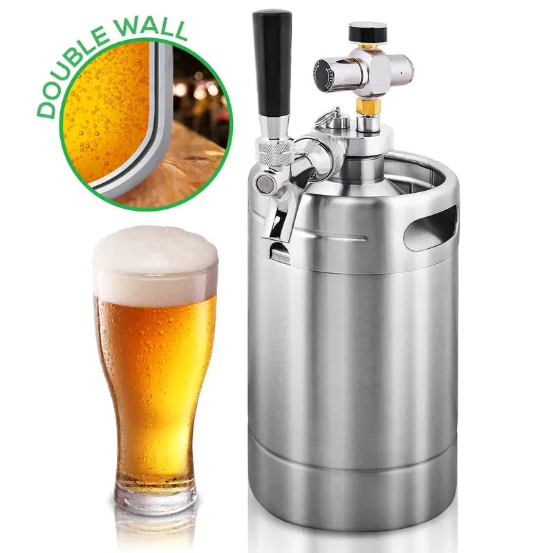 Prep & Savour 0.07 Cubic Feet Silver Outdoor Single Tap Mini Keg Conversion Kit with Adjustable Temperature | Fridge.com