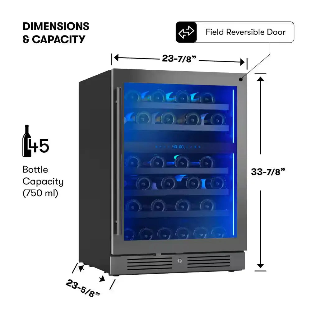 Presrv 24 In. 45-Bottle Dual Zone Wine Cooler | Fridge.com