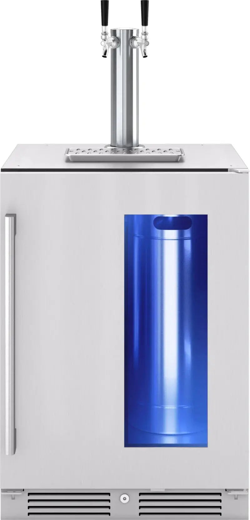 Presrv 5.6 Cu. Ft. Convertible Beer Kegerator in Stainless Steel with Double Tap and 107-Can Beverage Storage | Fridge.com