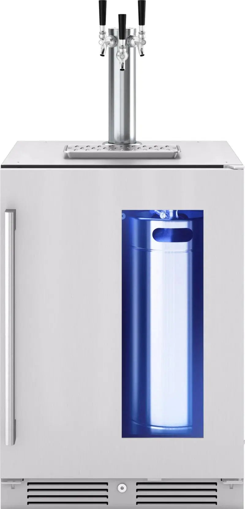 Presrv 5.6 Cu. Ft. Convertible Beer Kegerator in Stainless Steel with Triple Tap and 107-Can Beverage Storage | Fridge.com