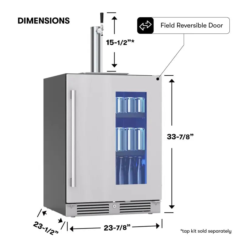 Presrv 5.6 Cu. Ft. Freestanding Kegerator with Door Lock and Adjustable Temperature | Fridge.com