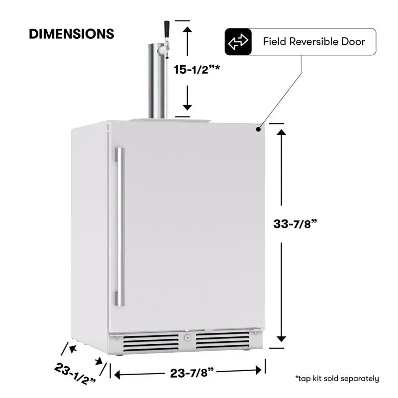 Presrv 5.6 Cu. Ft. Outdoor Freestanding Kegerator with Door Lock and Adjustable Temperature | Fridge.com