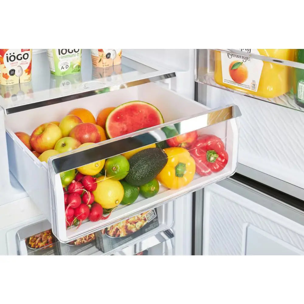 Prestige 23.6 In. 11.7 Cu. Ft. Frost Free Bottom Freezer Refrigerator in Stainless Steel | Fridge.com