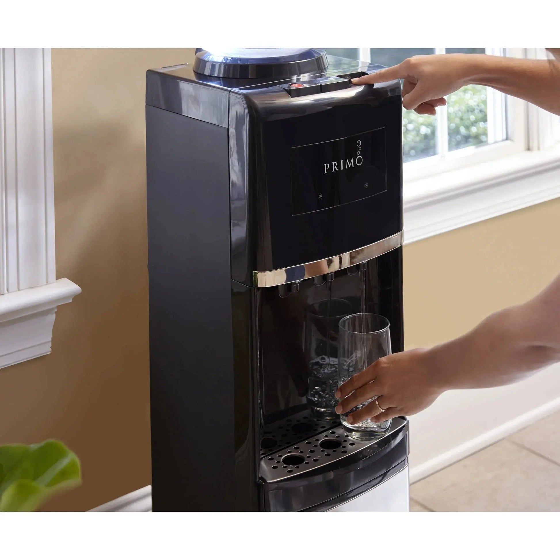 Primo Water Black and Stainless Top Load Water Dispenser 3 or 5 Gallon, Model 900127 | Fridge.com