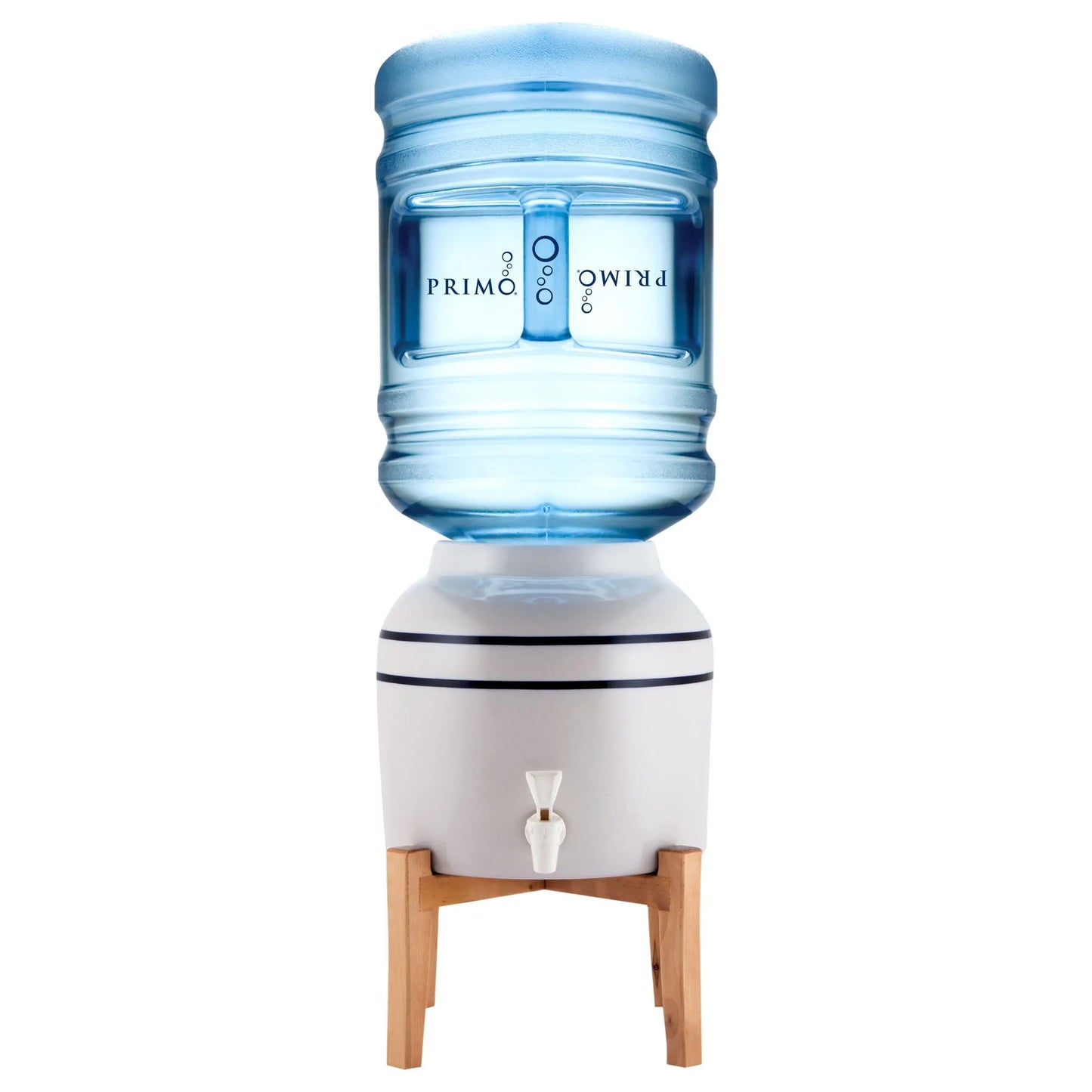 Primo® Water Countertop Dispenser Top Loading, Cool Temp, Ceramic, Wooden Stand | Fridge.com