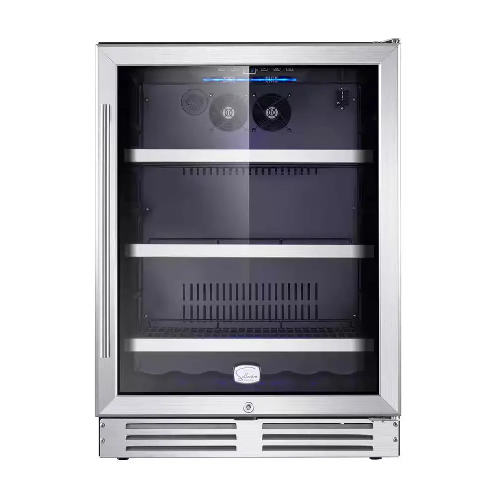 Pro-Style 23.4-In W 0-Bottle Wine and 175 Can Beverage Cooler Stainless Steel Dual Zone Cooling Built-In | Fridge.com