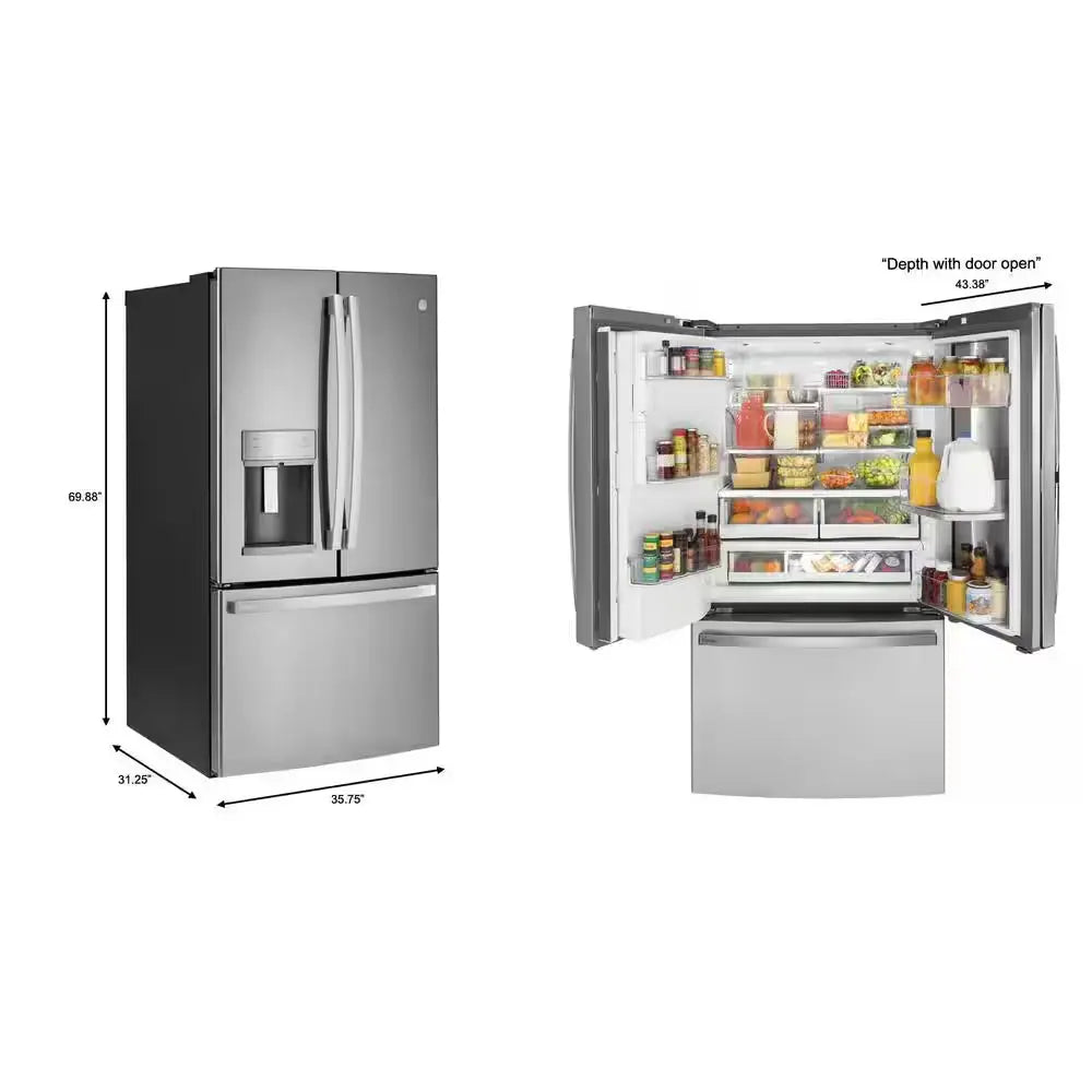 Profile 22.1 Cu. Ft. French Door Refrigerator with Door-In-Door in Fingerprint Resistant Stainless Steel, Counter Depth | Fridge.com