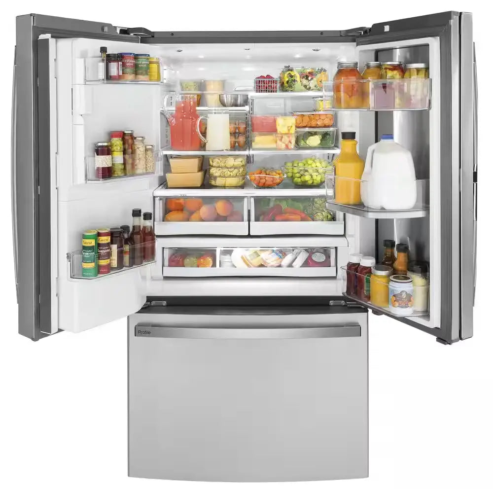 Profile 22.1 Cu. Ft. French Door Refrigerator with Door-In-Door in Fingerprint Resistant Stainless Steel, Counter Depth | Fridge.com