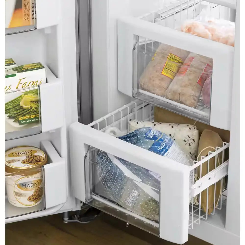 Profile 24.3 Cu. Ft. Smart Built-In Side by Side Refrigerator in Stainless Steel | Fridge.com