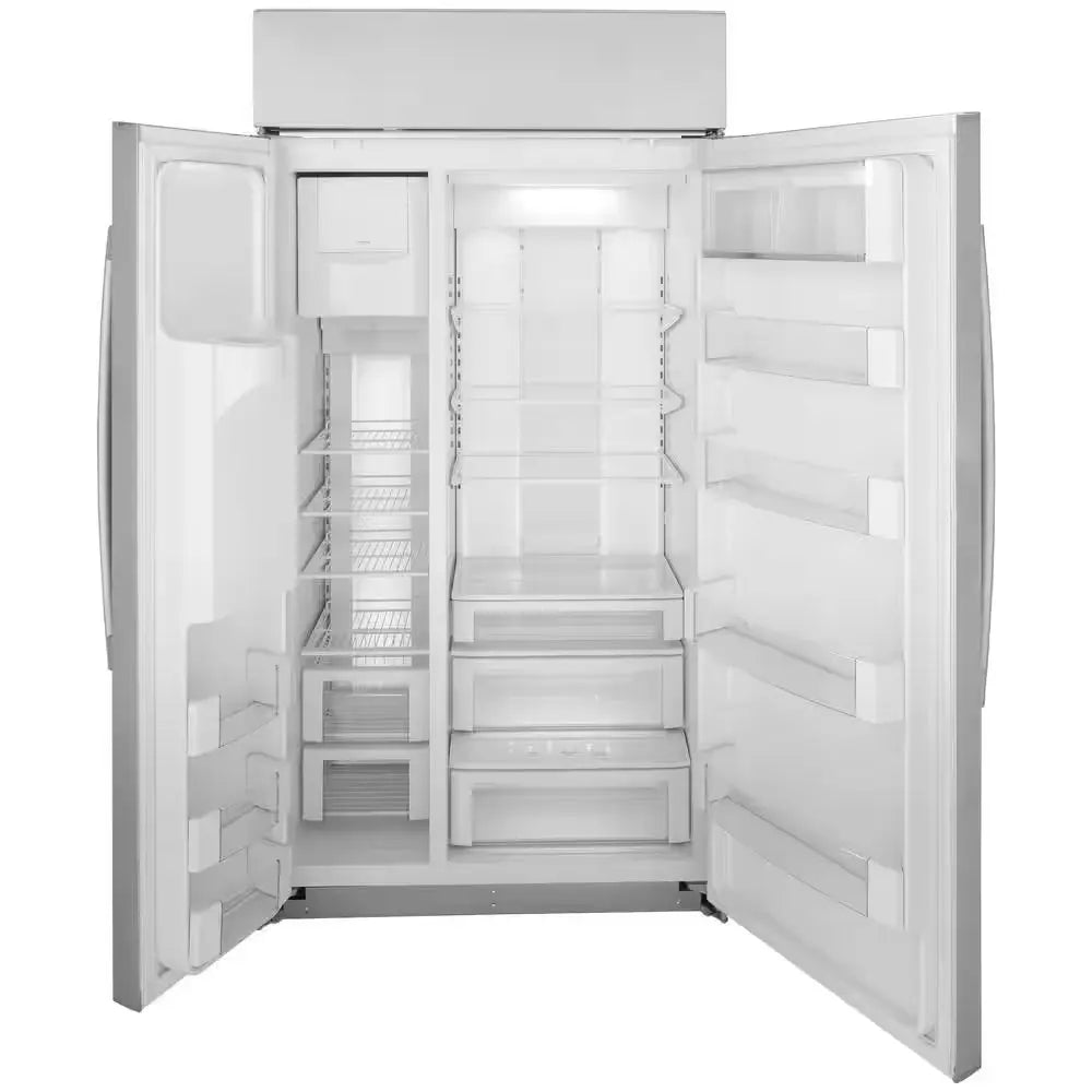 Profile 24.3 Cu. Ft. Smart Built-In Side by Side Refrigerator in Stainless Steel | Fridge.com